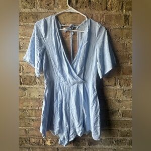 Trixxi Sky Blue Sleeveless Romper